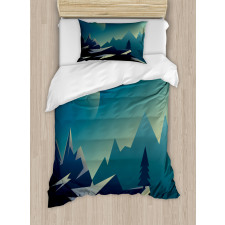 Geometric Landscape Scene Duvet Cover Set