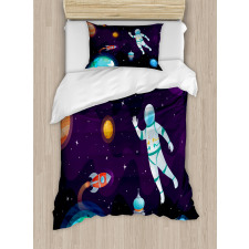 Astronaut in Space System Duvet Cover Set