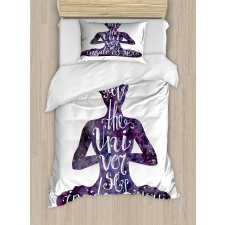 Fell the Universe Text Yoga Duvet Cover Set