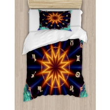 Sun Zodiac Wheel Duvet Cover Set