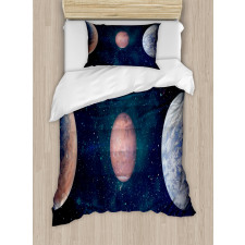 Planets Starry Galaxy Space Duvet Cover Set