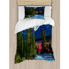 Lake Louise Banff Village Duvet Cover Set