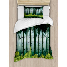 Mystic Forest Trees Twilight Duvet Cover Set