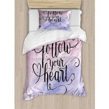 Follow Your Heart Words Duvet Cover Set