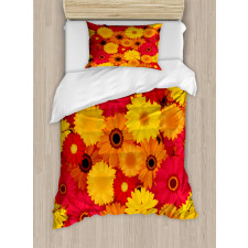 Warm Tones Flowers Duvet Cover Set