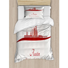 Calligraphic Modern Skyline Duvet Cover Set