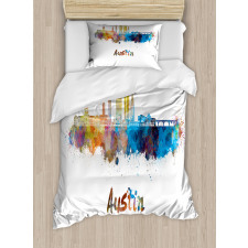 Typographic Paint Splatters Duvet Cover Set