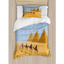 Camel Riders in Desert Duvet Cover Set