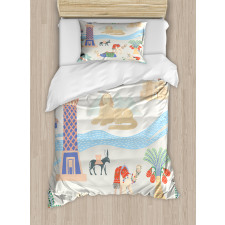 Traveling Egypt Landmarks Duvet Cover Set