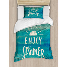 Enjoy Summer on Watercolor Duvet Cover Set