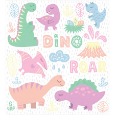 Baby T-Rex Nursery Theme Art Duvet Cover Set