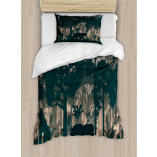 Spooky Forest and Animals Duvet Cover Set