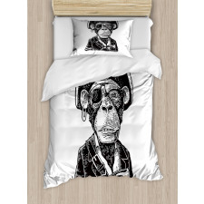 Pirate Monkey Portrait Art Duvet Cover Set