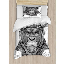 Old Monkey in a Cowboy Hat Duvet Cover Set