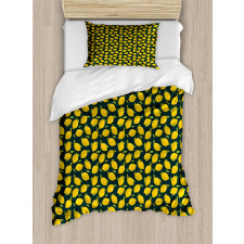 Citrus Cartoon with Leaves Duvet Cover Set