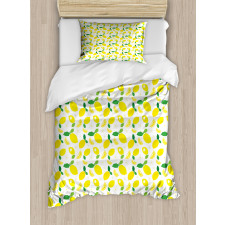 Citrus Leaves Flower Graphic Duvet Cover Set