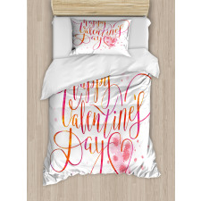 Warm Calligraphy Duvet Cover Set