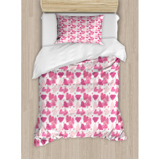 Hand Paint Hearts Duvet Cover Set