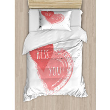 Kiss You Hearts Duvet Cover Set