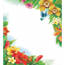 Tropic Flowers Leaves Duvet Cover Set