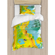 Map of a Treasure Island Duvet Cover Set