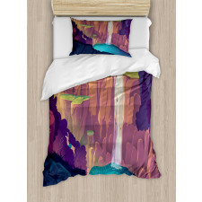 Rural Scene Waterfall Duvet Cover Set