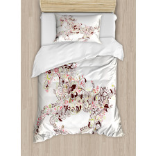 Floral Horse Paisley Duvet Cover Set