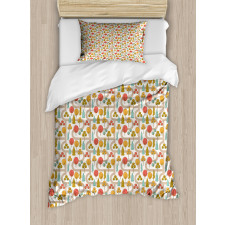 Abstract Trees and Roads Duvet Cover Set