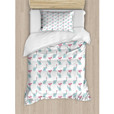 Elephants and Heart Duvet Cover Set