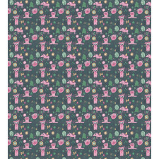 Piglets Flowers Birds Trees Duvet Cover Set