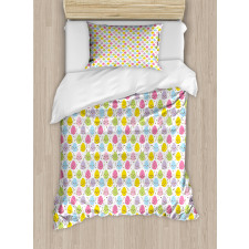 Colorful Happy Eggs and Dots Duvet Cover Set