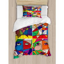 Woman Face in Glass Duvet Cover Set