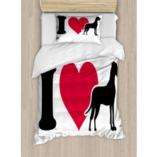 Classic Heart Dog Lover Duvet Cover Set