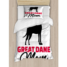 Dog Mom Lettering Duvet Cover Set