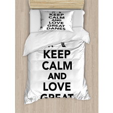 Keep Calm and Love Text Duvet Cover Set