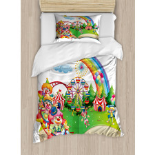 Rainbows and Clowns Duvet Cover Set