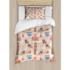 Watercolor Circus Art Duvet Cover Set