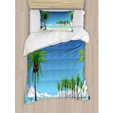 Coconut Trees in the Ocean Duvet Cover Set