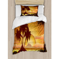 Digital Graphics Sunset Scene Duvet Cover Set