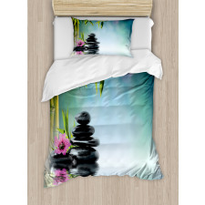 Hibiscus Bamboo on Water Duvet Cover Set