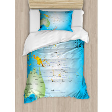 Pacific Islands Informational Duvet Cover Set