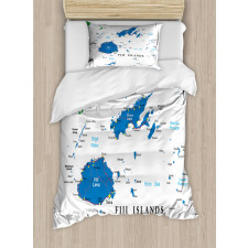 Mapping with Names Written Duvet Cover Set