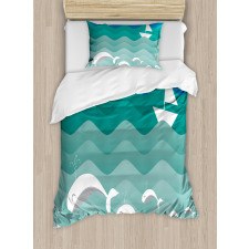 Nautical Paper Boat Duvet Cover Set