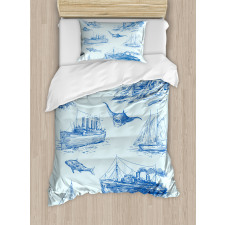 Wildlife Shark Boat Duvet Cover Set