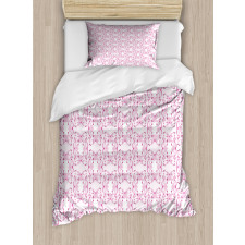 Delicate Striped Floral Duvet Cover Set