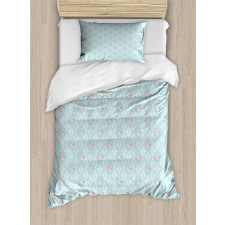 Intricate Pastel Flowers Duvet Cover Set