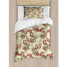 Peacocks and Snowflakes Duvet Cover Set