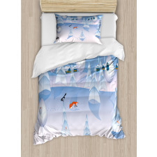 Winter at Woods Animals Duvet Cover Set