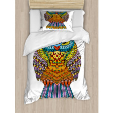 Zentangle Boho Art Bird Duvet Cover Set