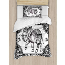 Bohemic Floral Elephant Duvet Cover Set